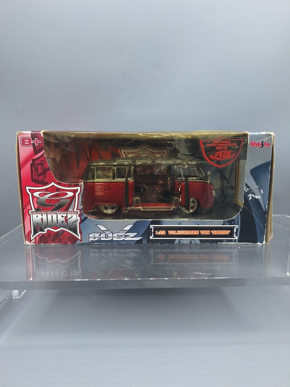 Maisto~G Ridez~V Bugz~Black Red~Volkswagen Van Samba~1:24 Scale~Diecast~NIB